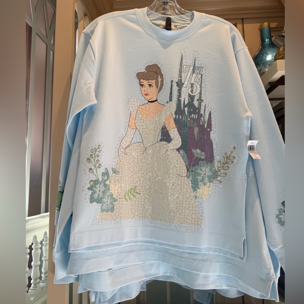 Disney Parks Cinderella 75th Anniversary Once Upon a Time Sequin Sweatshirt